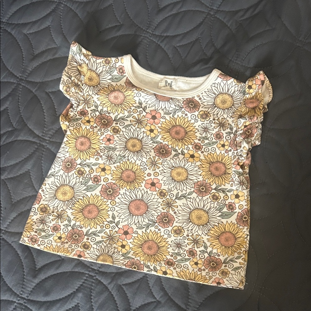 Rabbit + Bear 4 T sunflower organic cotton shirt